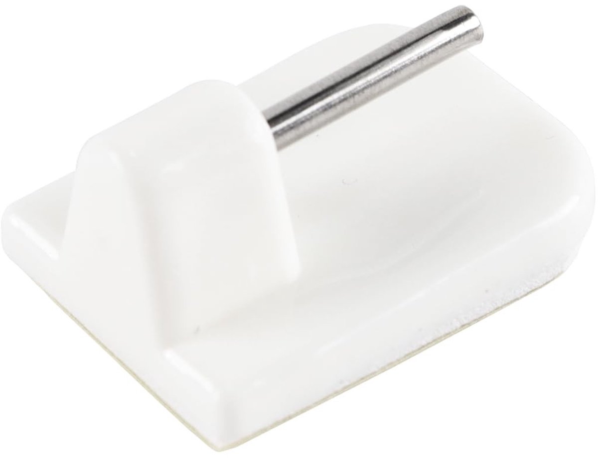 Dailygoods- Gordijnhaken 20 Stuks - Zelfklevend - Geen Boren Nodig - Voor Transparante/Vitrage Gordijnen - ABS/Metaal - Handig en Praktisch - Haakjes