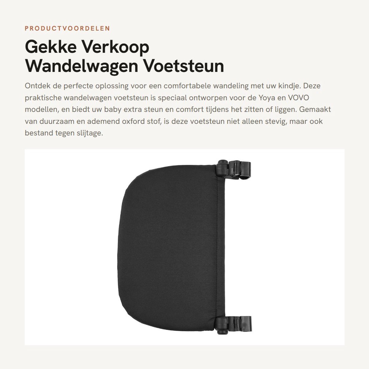 Dailygoods - Gekke Verkoop Wandelwagen Voetsteun - Duurzaam en ademend - Zwart - Comfortabele voetsteun - Geschikt voor Yoya/VOVO - Ideaal voor wandel...