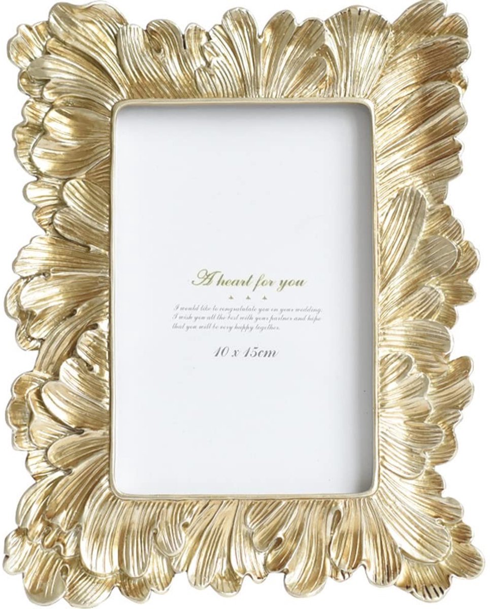Dailygoods- Fotolijst Vintage 4x6 - Antieke Fotolijst - Hoogwaardige Hars - Desktop/Hangend - Elegant Europees Ontwerp - Gemakkelijk te Openen - Fotoframe