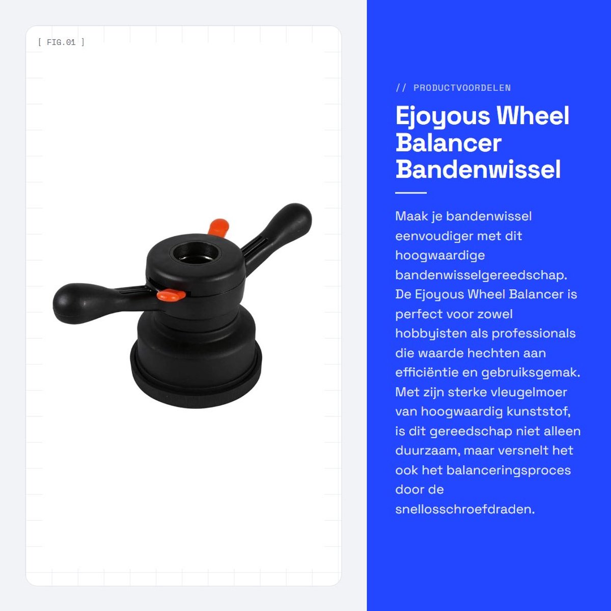 Dailygoods- Bandenwisselgereedschap Snelspanner - Vleugelmoer/Drukbeker - Balanceermachine - Duurzaam Kunststof - Binnendiameter 36 mm - Verstelbaar ontwerp