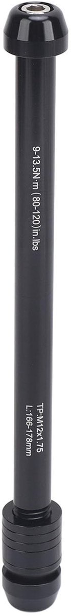 Dailygoods - Fietstrainer Thru-Axle - Aluminium Universele Adapter - M12xP1.75 - Geschikt voor Fietsen - Lichtgewicht en Sterk - Zwart