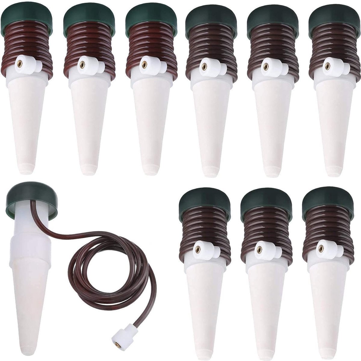 Dailygoods- Plant Waterer Automatisch - 10 Stuks - Irrigatiesysteem - Keramiek/PP - Regelbare Waterstroom - Geschikt voor Tuin/Indoor - Bewateringssysteem