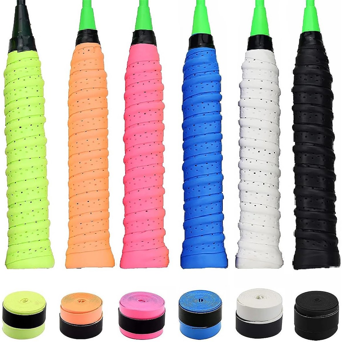 Dailygoods- Racketgrip Superabsorberend - Racketgriptape - Antislip - Ademend - Zweetabsorberend - 6-pack - Racketovergrip