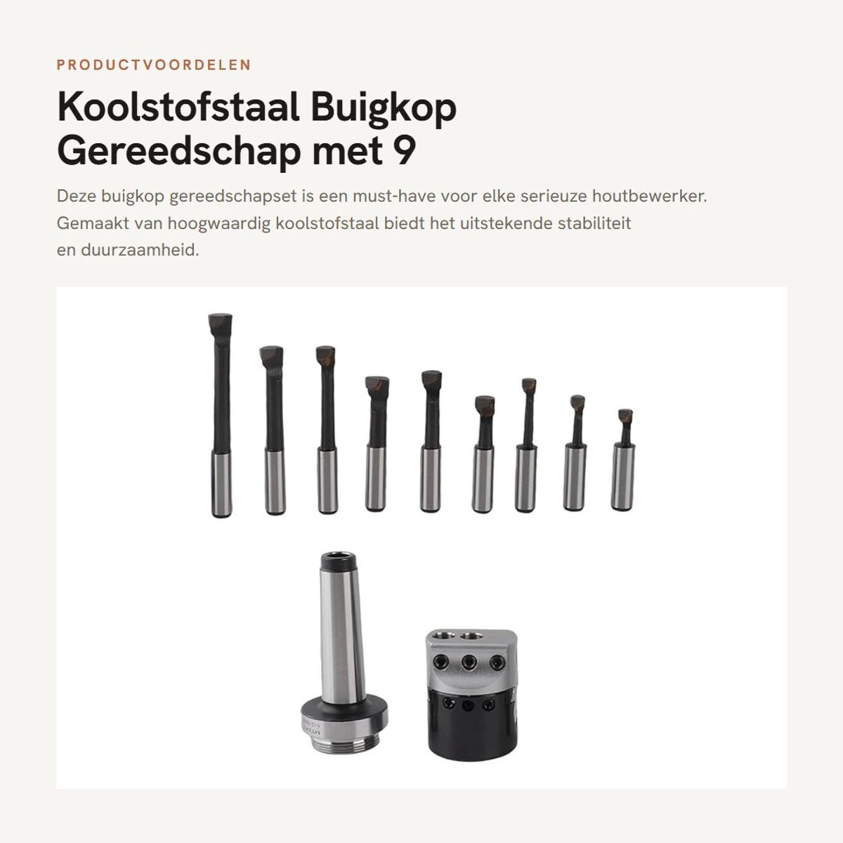 Dailygoods - Koolstofstaal Buigkop Gereedschap met 9 Inbussleutels