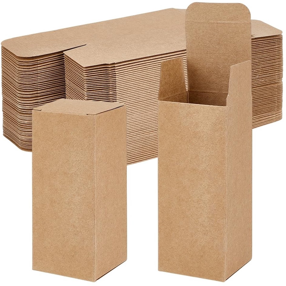 Dailygoods- Geschenkdozen 50 stuks - Kraft Kartonnen Dozen - 5x5x12 cm - Verpakking voor Snoep/Koekjes - Mini Feestartikelen - Perfect voor Cadeaus - Cadeauverpakkingen