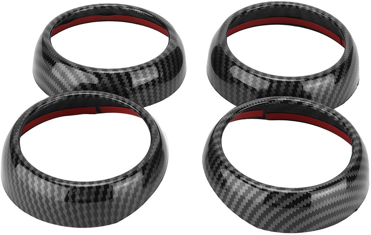 Dailygoods- Luchtklep Hoes Koolstofvezel Stijl - Vervanging voor Smart Fortwo/Forfour - 4 Stuks - Professionele Bescherming - Interieur Accessoire - Perfecte Compatibiliteit - Interieurafdekking