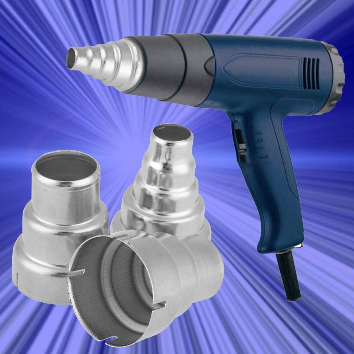 Dailygoods - Heat Gun Nozzle - 7 Stuks - Hittebestendige Nozzles - 35mm - Accessoire Vervanging - Geschikt voor Soldeerstation - Roestvrij staal