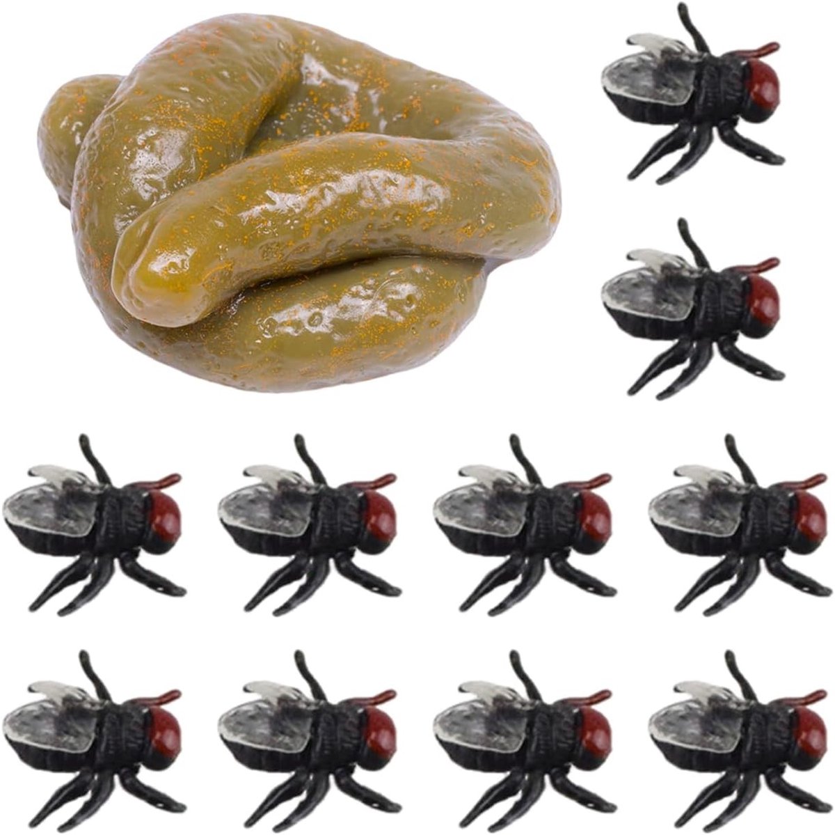 Dailygoods- Poopspeelgoed Realistische Poephoop - Simulatie Vliegen - Grappen Rekwisieten - Duurzaam Kunststof - 1 Stuk 6,5 x 6 x 2 cm - Grapjes
