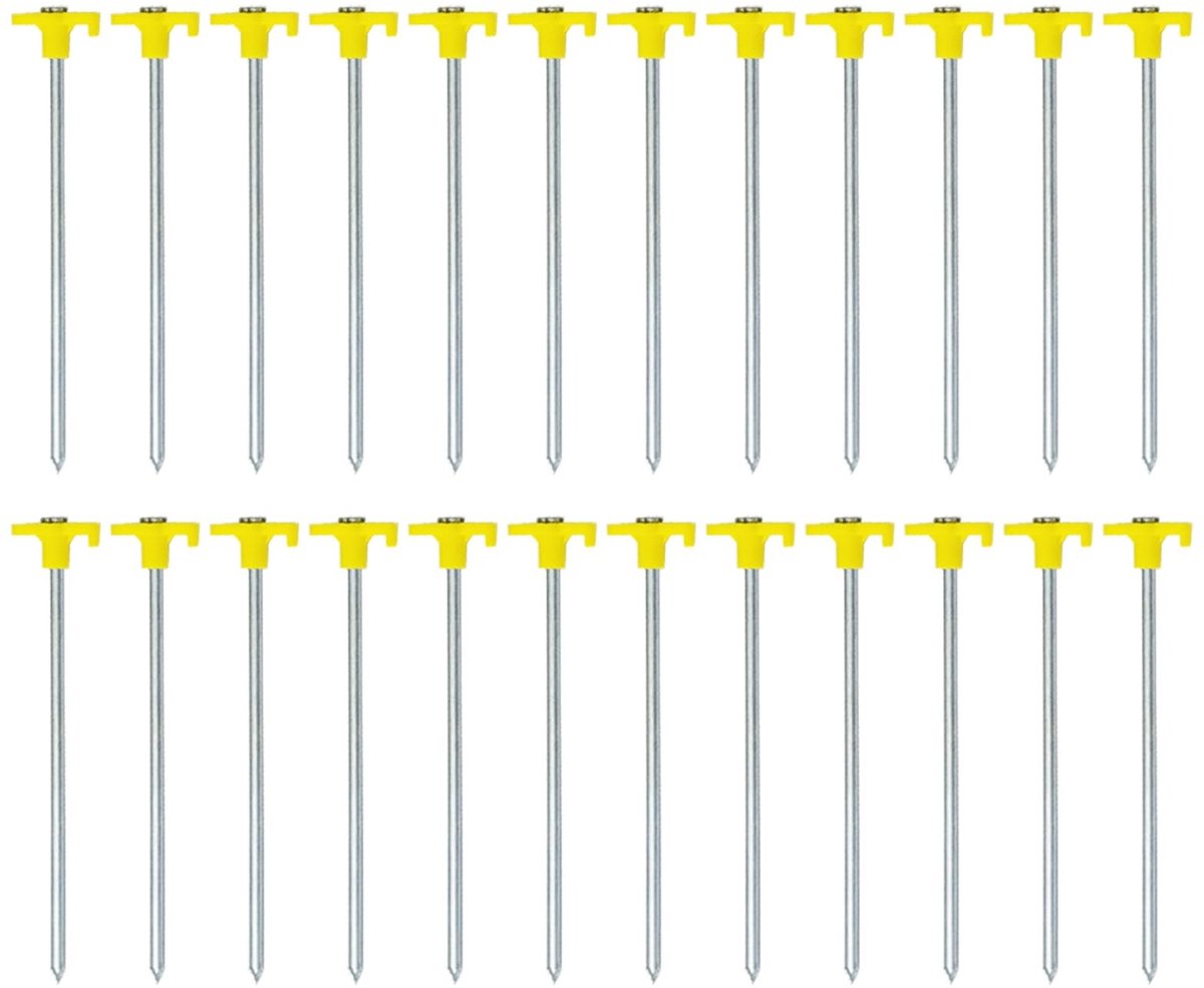 Dailygoods- Tent Haringen 24 Stuks - Heavy Duty Metaal - Gegalvaniseerd - Sterk en Roestvrij - Voor Buiten - Scherpe Punten - Grondpennen