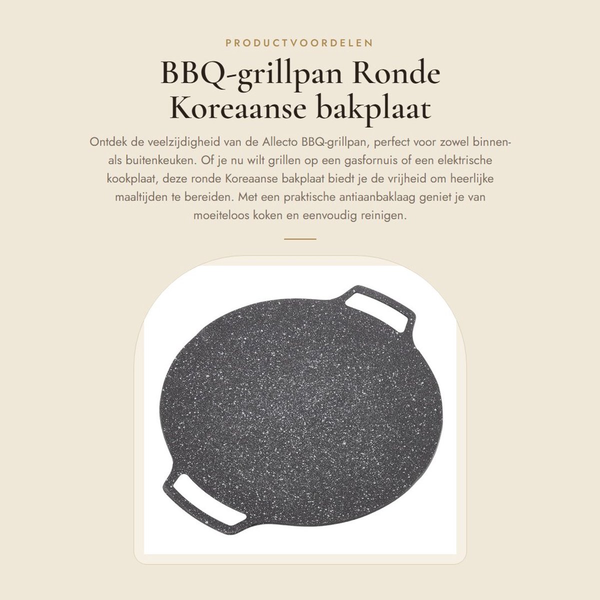 Dailygoods - BBQ-grillpan - Ronde Koreaanse bakplaat - Antiaanbaklaag - Zilver - Geschikt voor binnen en buiten - 30 cm