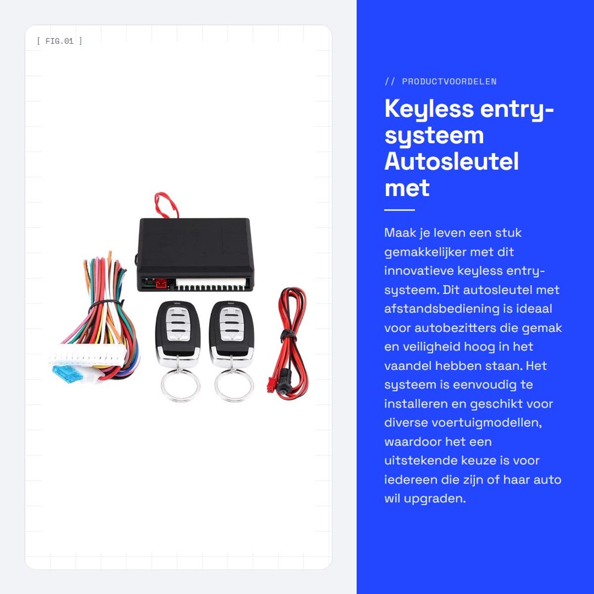 Dailygoods- Keyless Entry-systeem met Afstandsbediening - Veiligheidsdeurslot - Centrale Vergrendeling - Retrofit - Universeel - Inclusief Afstandsbedieningset - Autoslot