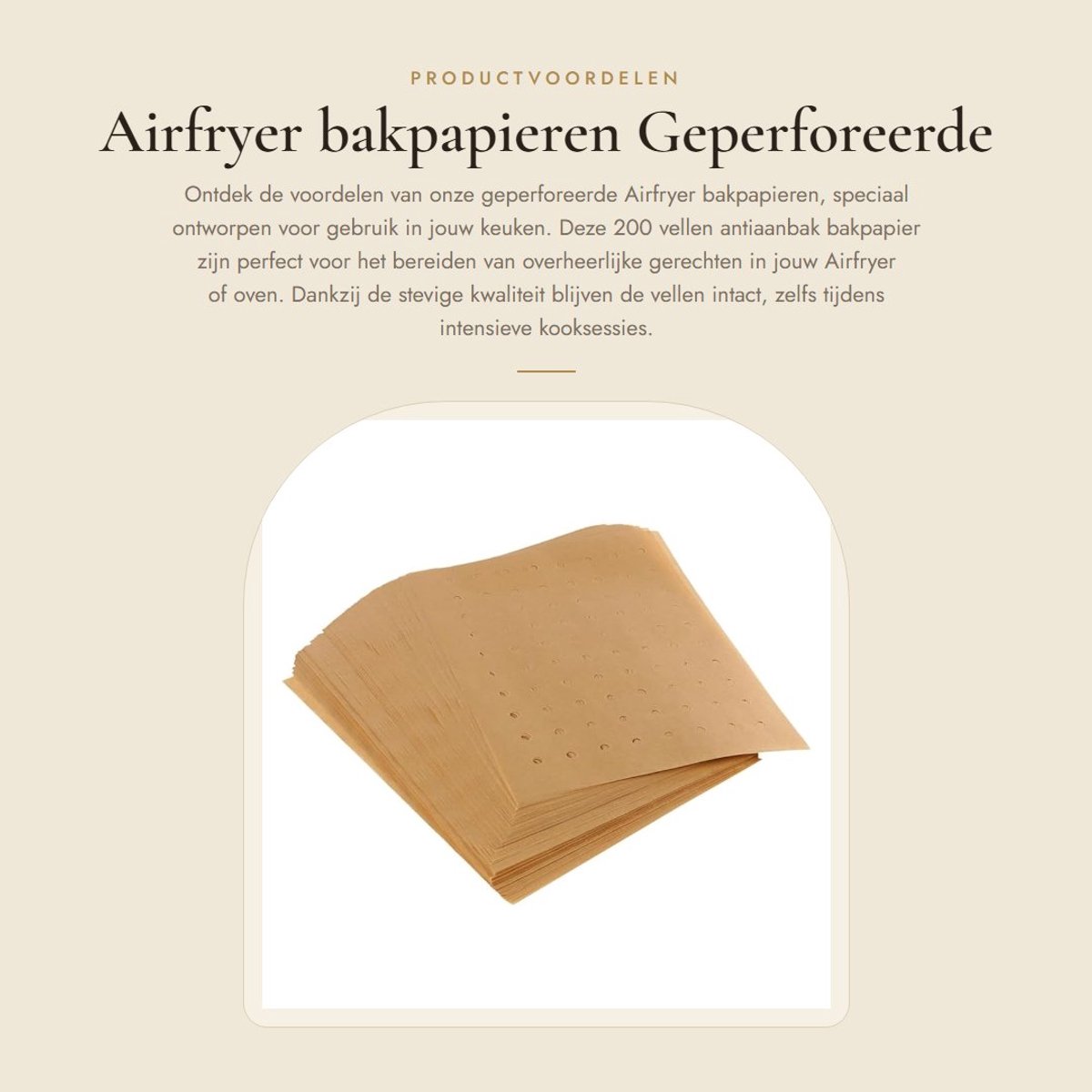 Dailygoods- Airfryer Bakpapieren 200 Stuks - Geperforeerde Vellen - Antiaanbak - 23 x 28 cm - Voor Oven/Magnetron - Betrouwbaar Gebruik - Bakpapier