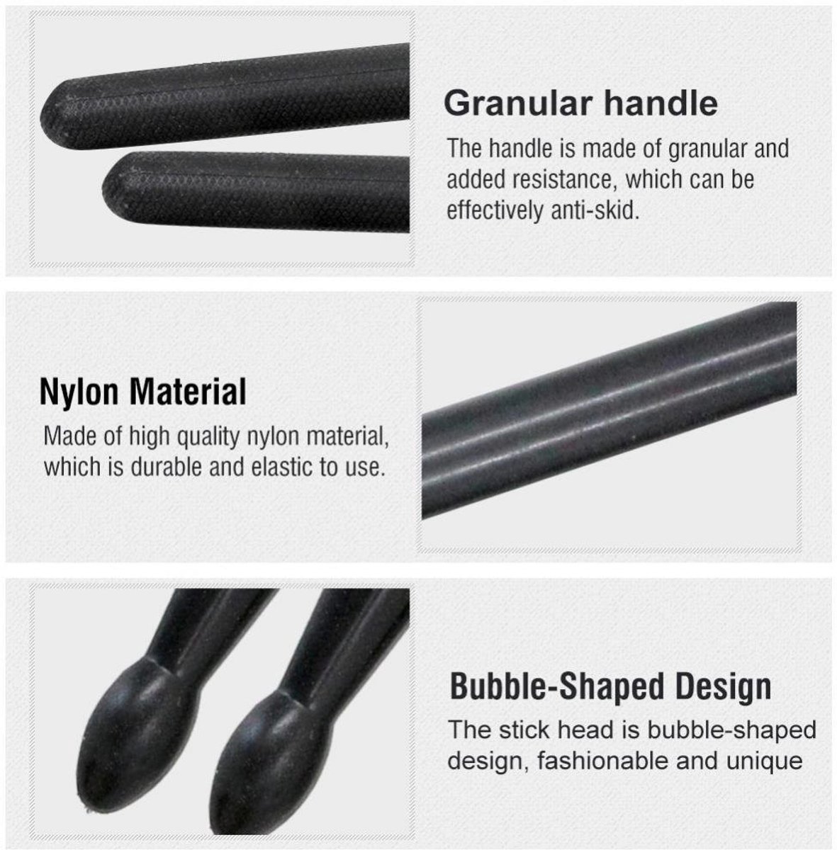 Dailygoods - Nylon Drumstokken - Professionele Muzikanten - Lichtgewicht en Duurzaam - Geschikt voor Elektronische Drums - Anti-Slip Handvat - Voor Be...