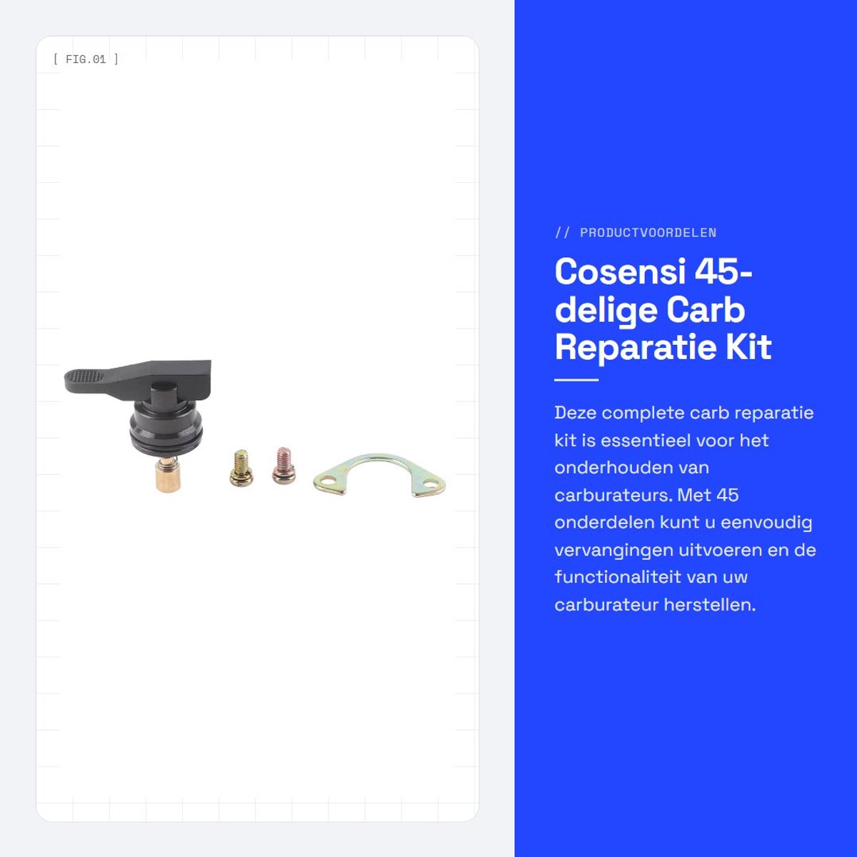 Dailygoods- Carburateur Reparatie Set - 45 Stuks - Vervangend Onderdeel 53015 - DELLORTO PHVA/PHVB/PHBN - Hoogwaardig Aluminium - Eenvoudig te Installeren - Carburateurkit