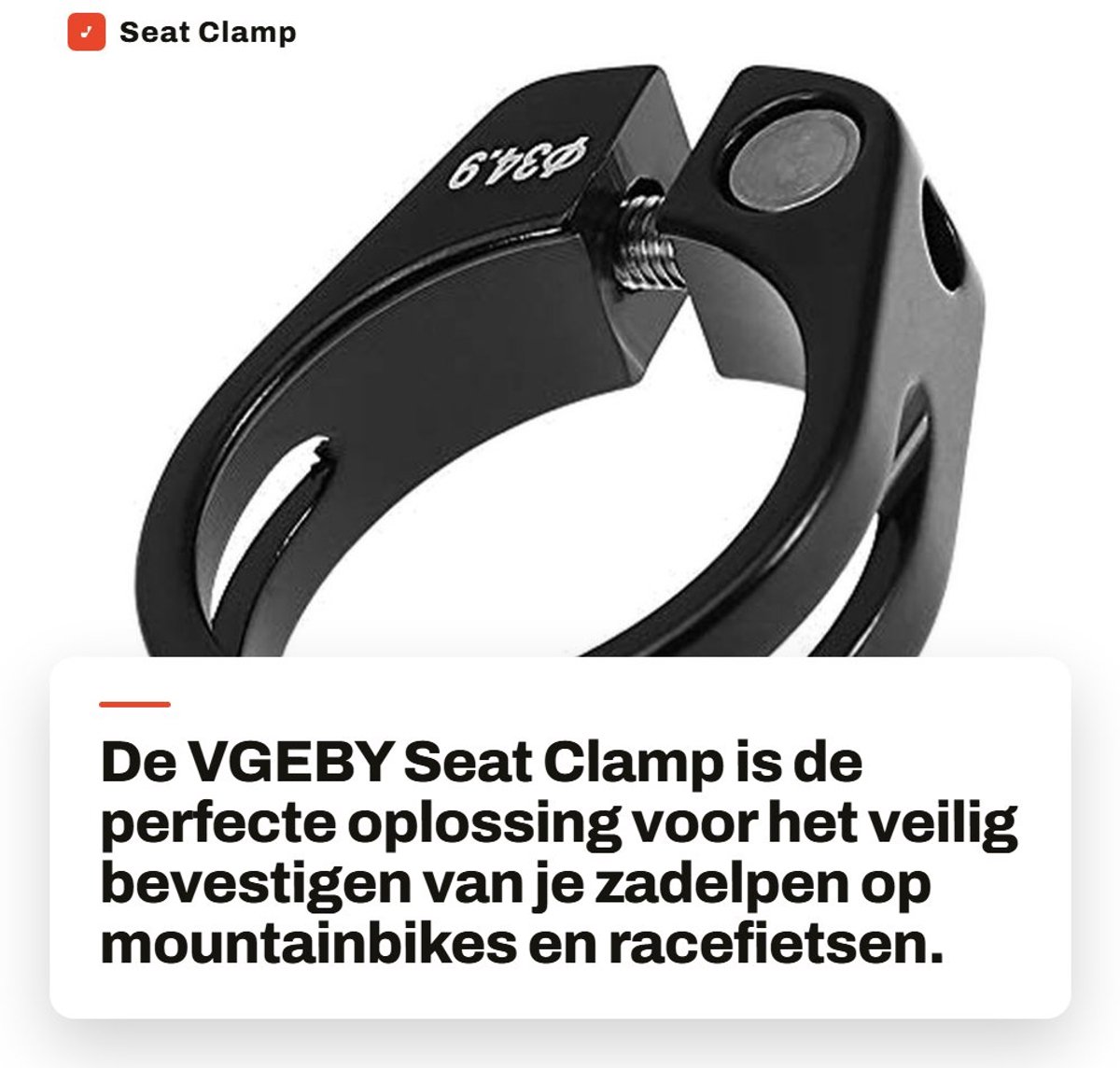 Dailygoods- Zadelklem 34.9 mm - Aluminium Legering - Lichtgewicht - Schokbestendig - Eenvoudig te Installeren - Geschikt voor Mountainbike/Racefiets - Zadelklemmen