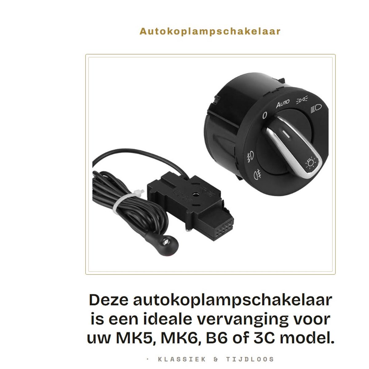 Dailygoods - Autokoplampschakelaar Vervanging voor MK5, MK6, B6, 3C