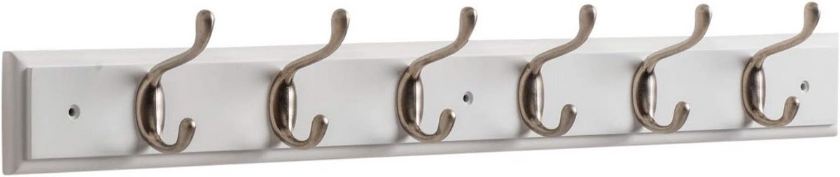 Kapstok met Haken - Muurhanger Kleding - Huis Organiseren - Zes Robuuste Haken - 65 cm Bre