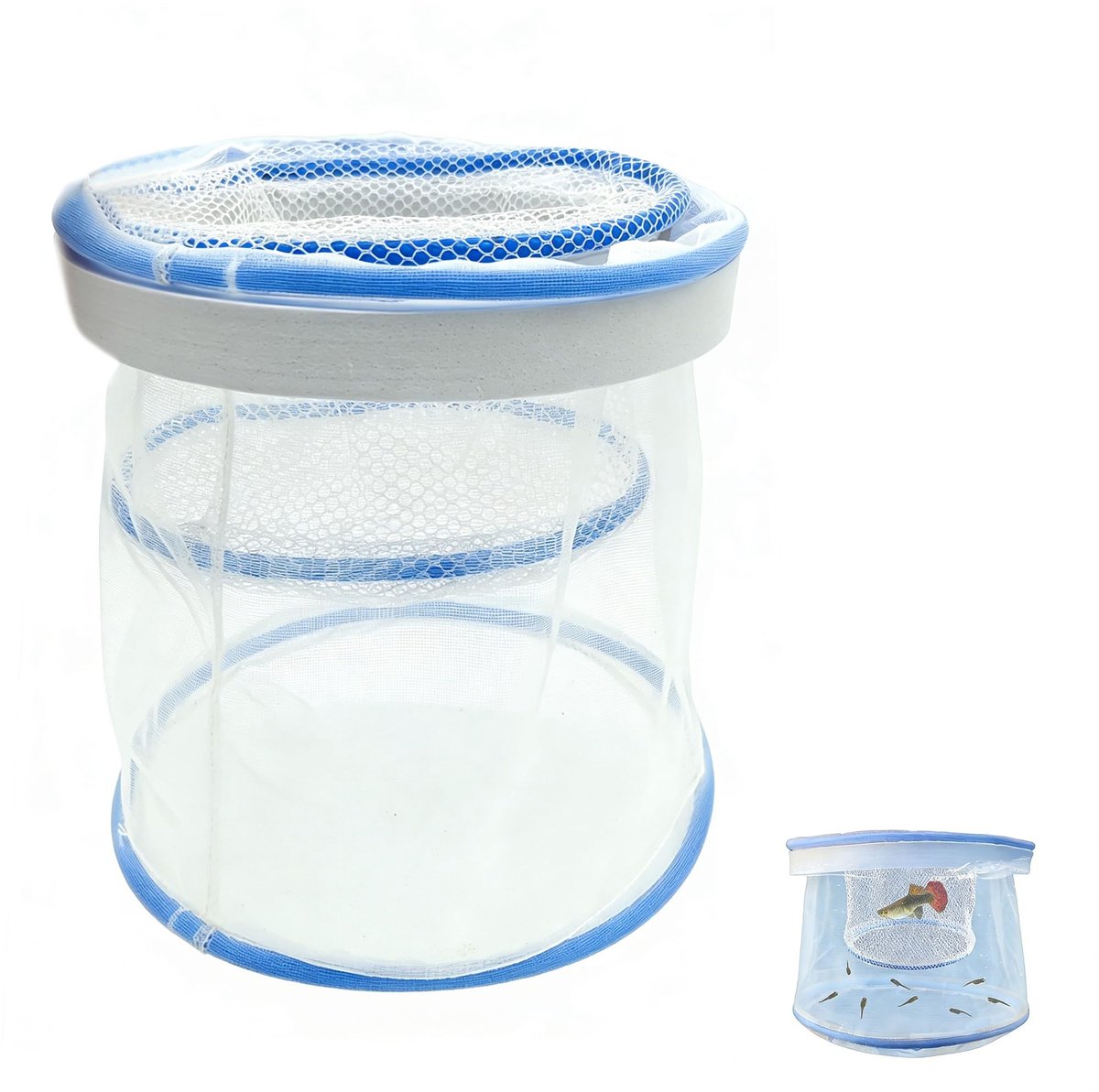 Dailygoods- Kweeknet Dubbellaags - Kweekbak voor Aquarium - Geventileerd Mesh-Design - Drijvende EVA-Ring - Duurzaam Nylon/Kunststof - Aquarium Isolatiebox