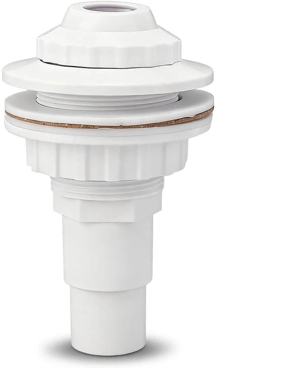 Dailygoods- Zwembadstraal 1-1/2 inch - Retouringang/uitlaat - Waterdichte aansluiting - PVC - 5,6 x 3,6 inch - Inclusief verbindingsaccessoires - Zwembaduitlaat
