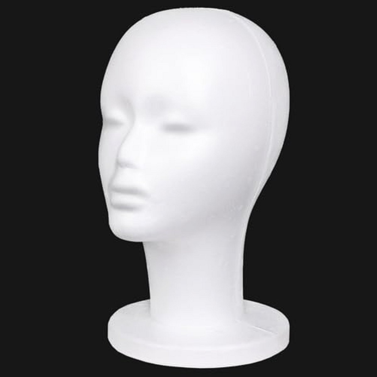 Pruik Hoofd - Styrofoam Model - Haar Stylen - Lichtgewicht Ontwerp - 29cm Hoogte - Wit