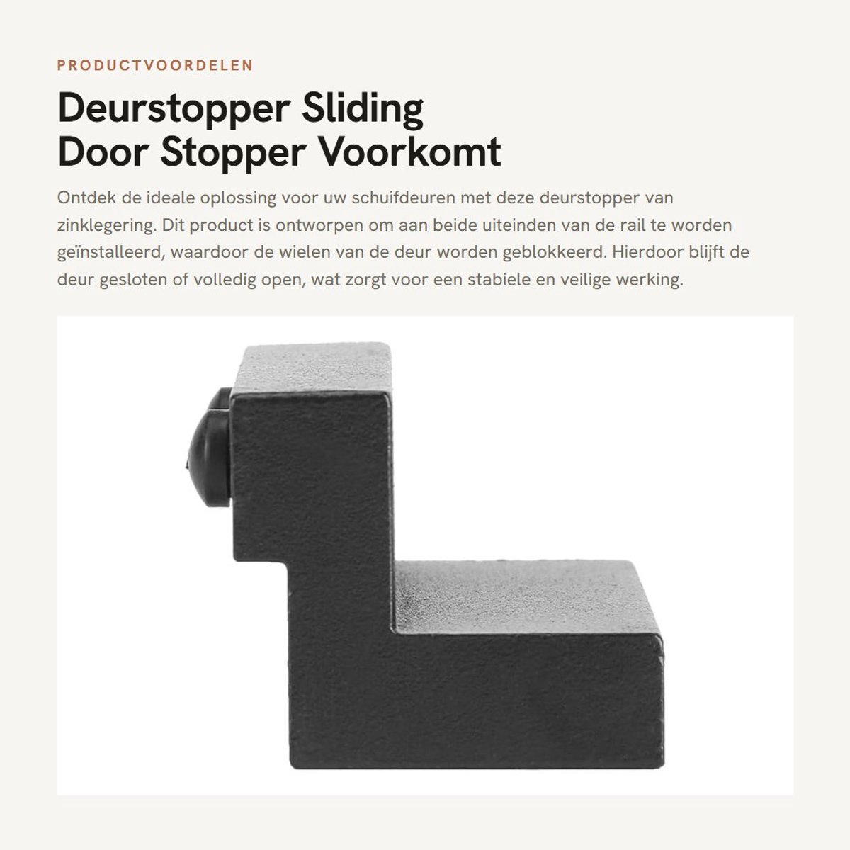 Dailygoods- Deurstoppers Set van 2 - Zinklegering - Deurstopper voor Schuifdeuren - Antislip - Blokkeren van Wielen - Voorkomt Wiegen - Deurbuffer