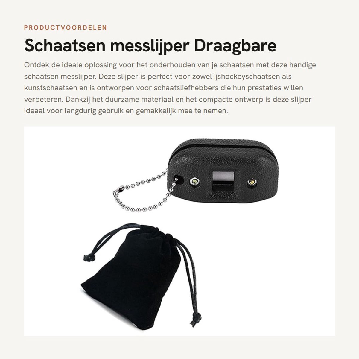 Dailygoods- Schaatsen Messlijper Draagbaar - Verstelbare Slijper - Slijtvaste Schaatsmespuntenslijper - Inclusief Opbergtas - Compact en Lichtgewicht - Hoogwaardig Materiaal - Schaatsmeslijper
