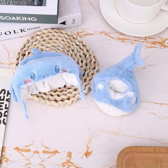 Dailygoods- Poppenoutfit Set - Blauwe Haaienkleding - Haaien Hoofdbedekking - Speelgoedaccessoires - Geschikt voor 17 cm Pop - Premium Zachte Stof - Poppenkleding van dailygoods — afbeelding 4