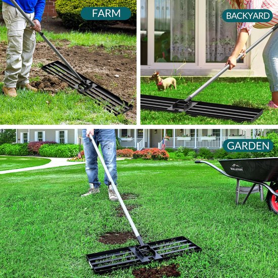 Dailygoods - Dailygoody - Levelawn-gereedschap - gazonniveller - heavy-duty - 6,5 ft - roestvrijstalen handgreep - gemakkelijk in gebruik - geschikt voor tuin en g... van Dailygoods — afbeelding 5