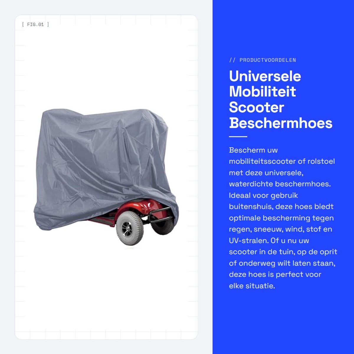 Dailygoods- Beschermhoes Waterdicht - Universele Scooter Cover - Lichtgewicht Oxford - Bescherming tegen Zon/Sneeuw/Wind - Elastisch Koord - Geschikt voor Maten tot 190x71x140cm - Scooterhoes