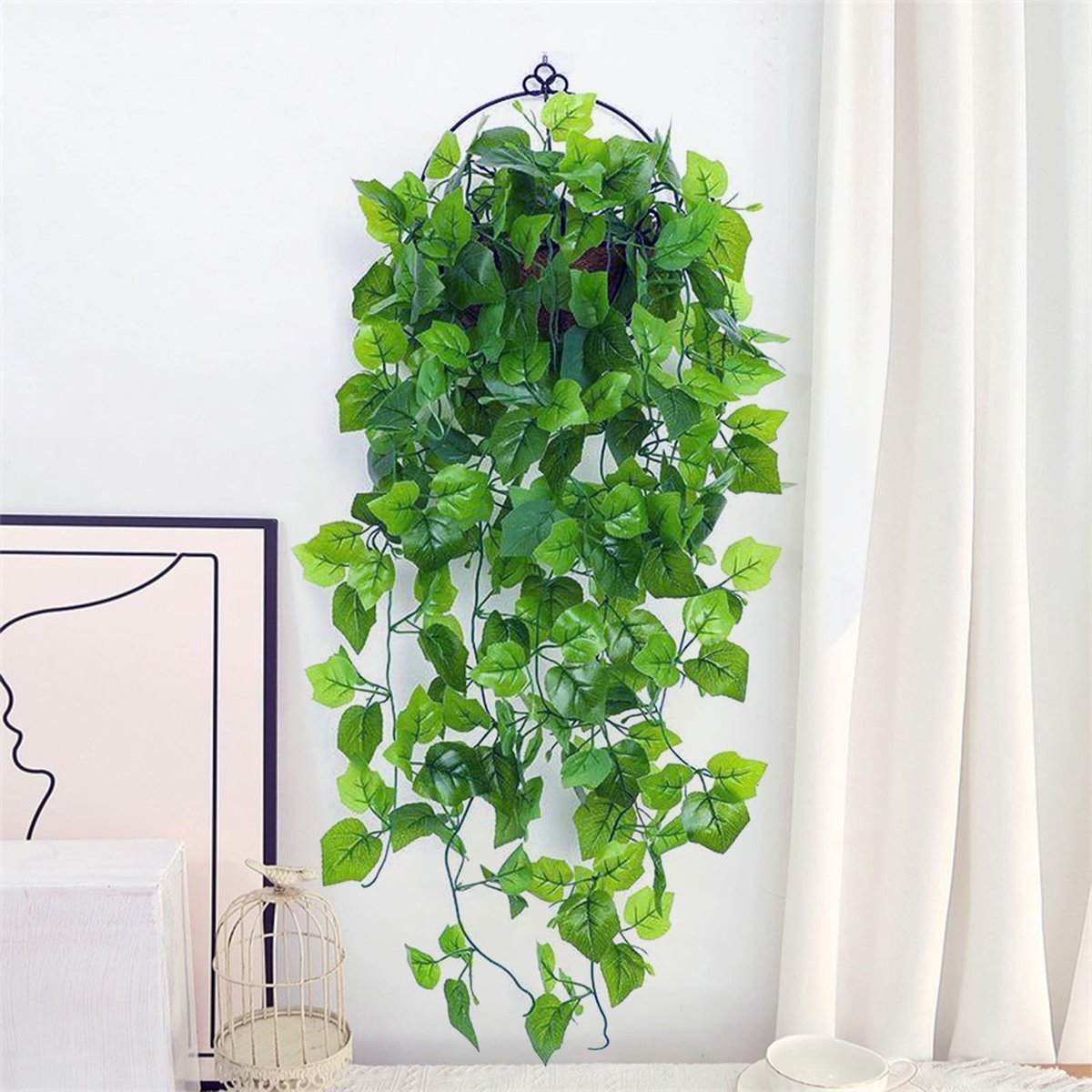 Dailygoods- Hangplant 110 cm - Kunstplant - Nepplanten voor binnen - Decoratieve Klimop - Wanddecoratie - Onderhoudsvrij - Nepplant
