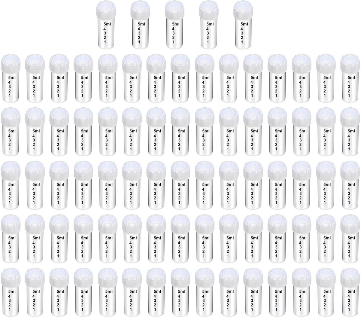 Dailygoods- Reageerbuisjes 80 Stuks - 5 ml - Transparante Kunststof
