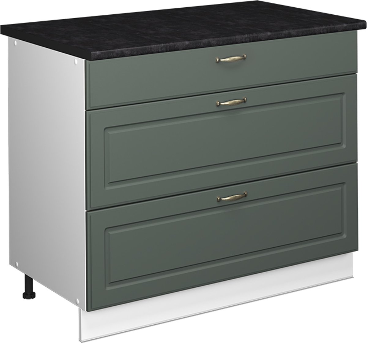 Vicco Keukenonderkast Fame-Line, Groen-Goud Landhuis/Wit, 100 cm, WB Antraciet