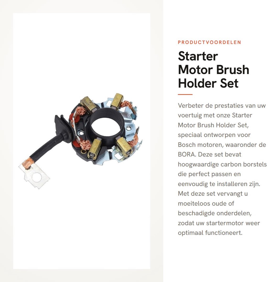Dailygoods - Starter Motor Brush Holder Set voor Bosch BORA - Hoogwaardige Carbon Borstels