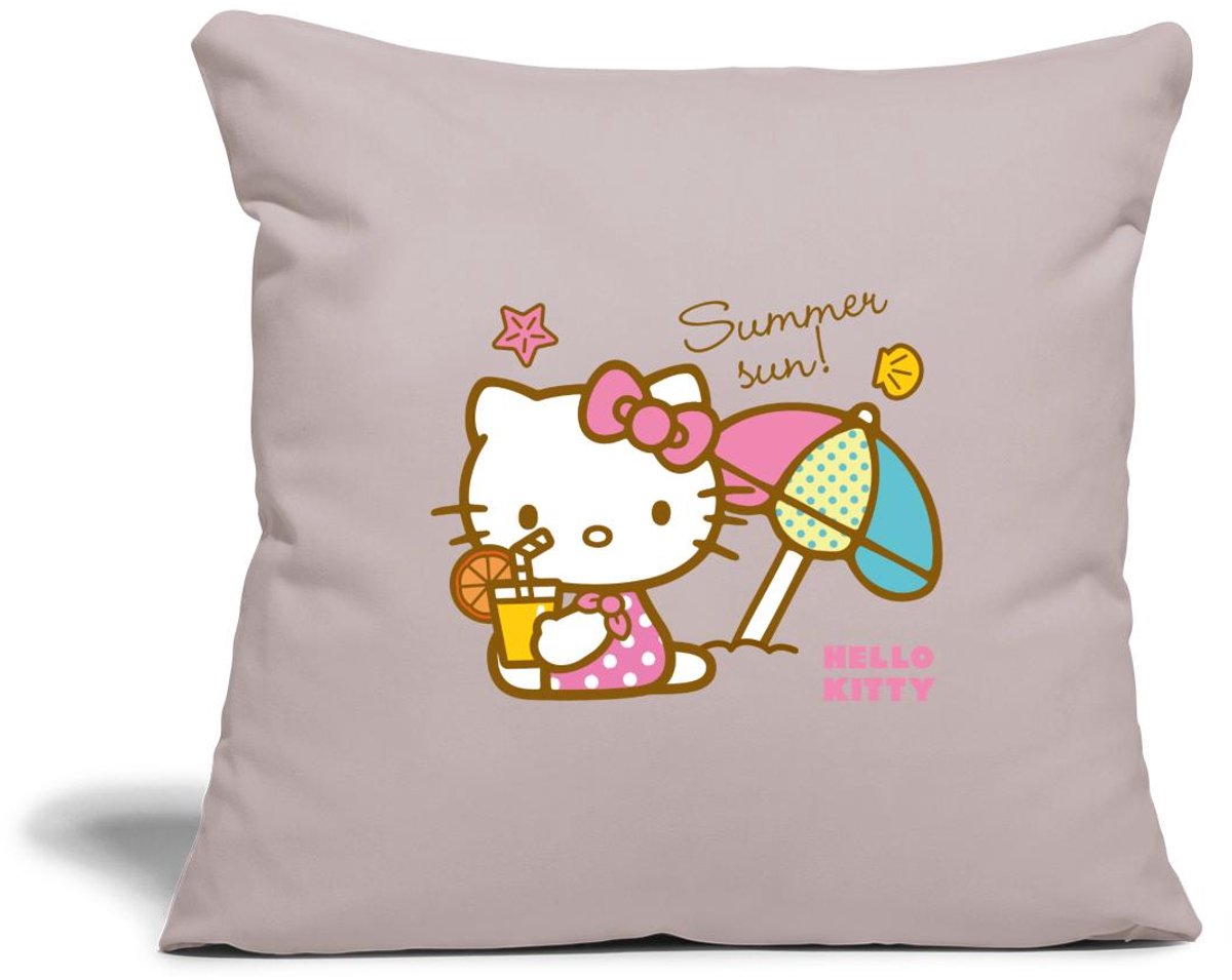 Hello Kitty Op Het Strand Onder Een Zonnescherm Sierkussenhoes, 45 x 45 cm