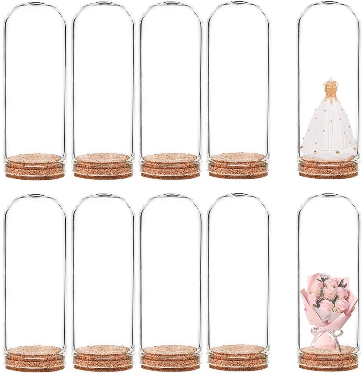 Dailygoods- Glazen Potten 20 Stuks 40 ml - Decoratieve Flessen - Met Kurken - Voor Geschenken - Kunst - Kleine Projecten