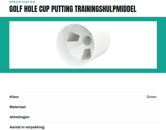 Dailygoods - Golf Hole Cup Putting - Trainingshulpmiddel - Compact formaat - Perfect voor tuin en achtertuin - Ideaal voor golftraining - Geschikt voo van Dailygoods — afbeelding 4