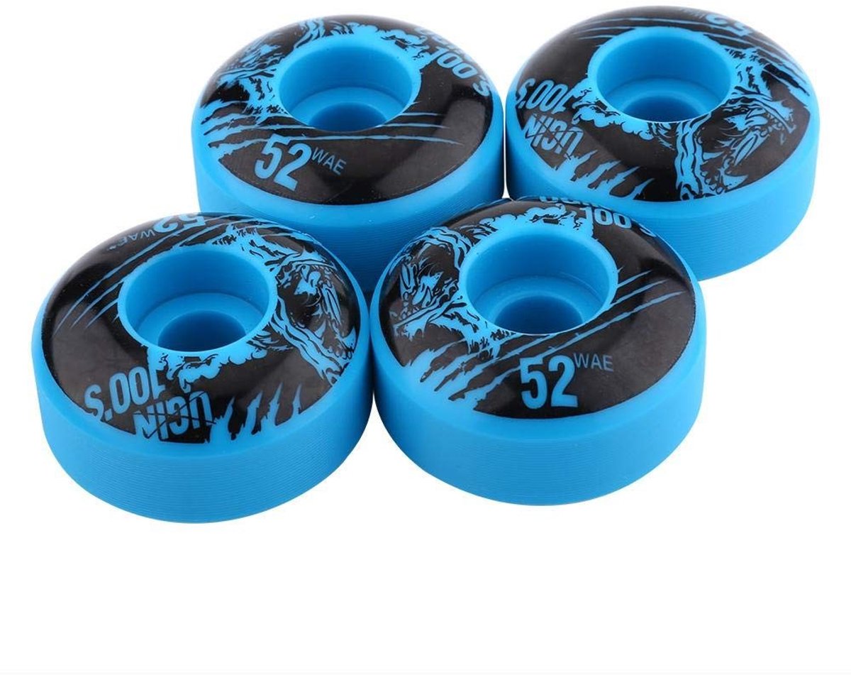 Dailygoods- Skateboard Wielen Hoog Elastisch PU 52mm x 30mm - 4 Stuks - Duurzaam - Geschikt voor Ruwe Gronden - Hardheid SHR-100A - Compact Ontwerp - Longboardwielen