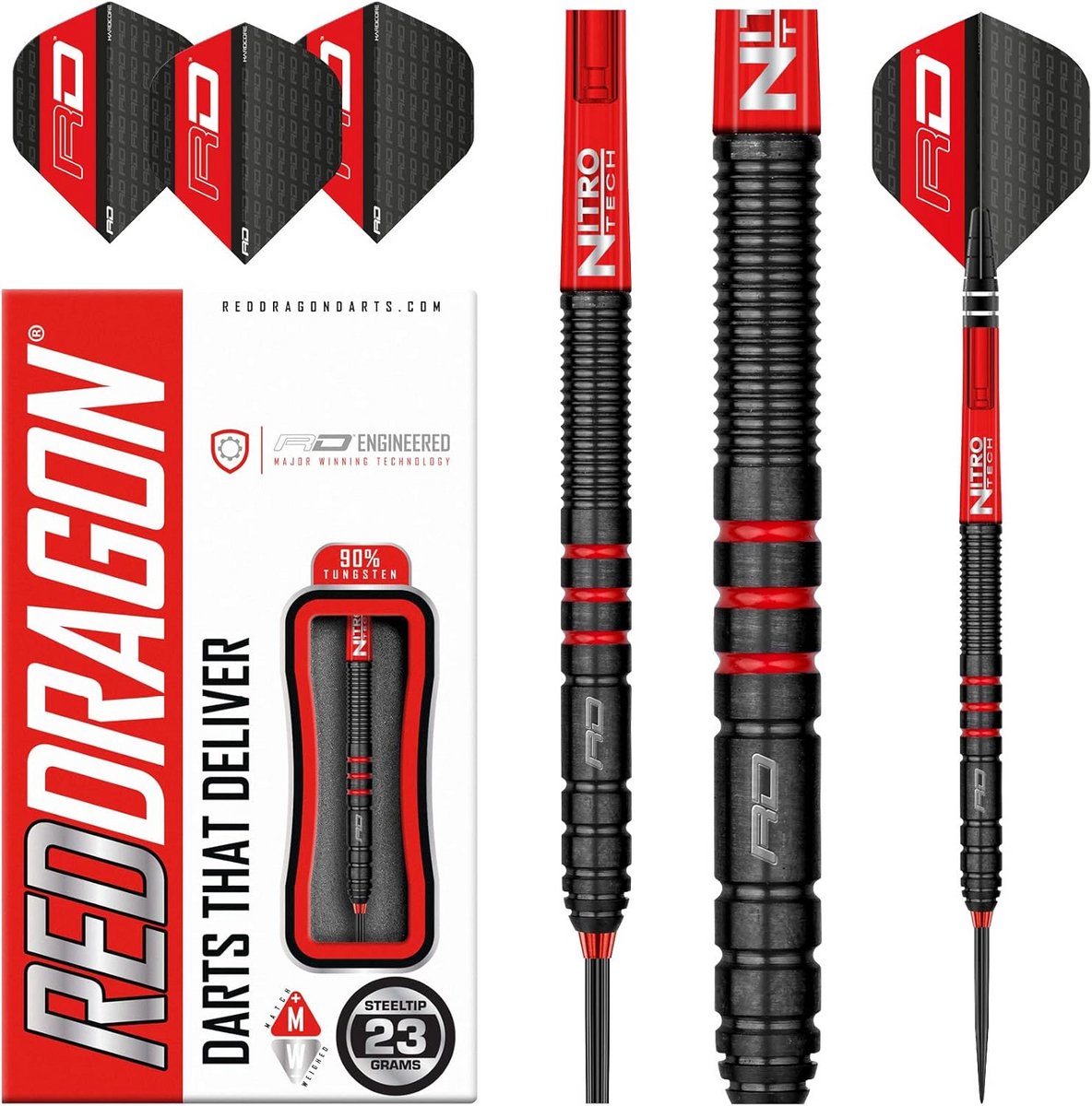 Tungsten Dartpijlen - Professionele Darts - Precisie Werpen - 90% Tungsten Materiaal - 23 Gram - Zwart
