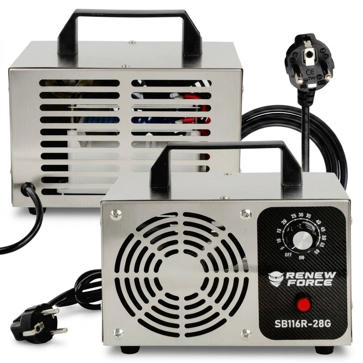 Ozongenerator Luchtreiniger Ionisator Generator 28.000mg/h - Bereik 100-120 m2 - 150W - Filtert de Schadelijke Luchtdeeltjes - 1 uur Timer - Tegen Hooikoorts, Virussen en Allergenen - Makkelijk te gebruiken - Ozon Generator
