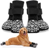 GLODI GOODS® Hondensokken dubbelzijdig antislip set van 4 – hondenschoenen pootbeschermer sokken voor honden – klittenbandsluiting – L