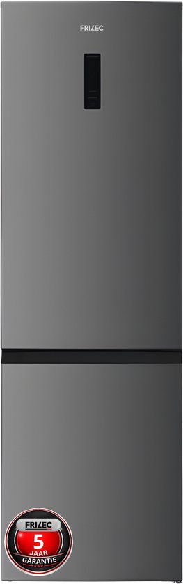 Koelvriescombinatie Frilec 377L No Frost Inox RVS energiezuinig A+ 201 cm LED Multiflow Super Freeze