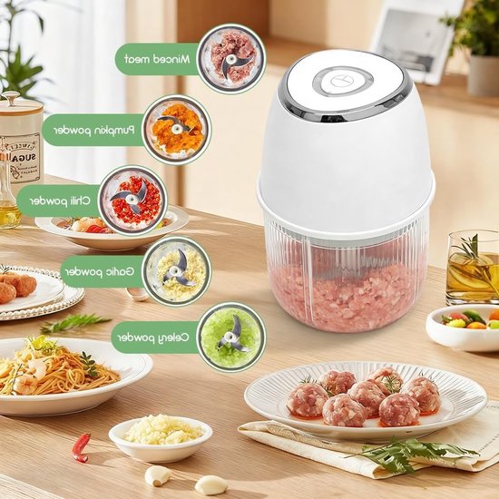 Krachtige Mini Hakker 350ml - Elektrische Groentehakker voor Uien, Noten, Vlees en Babyvoeding — afbeelding 4