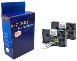 Label Tape cassette 12mm Black on White 8 meter compatible top kwaliteit voor TZE-231