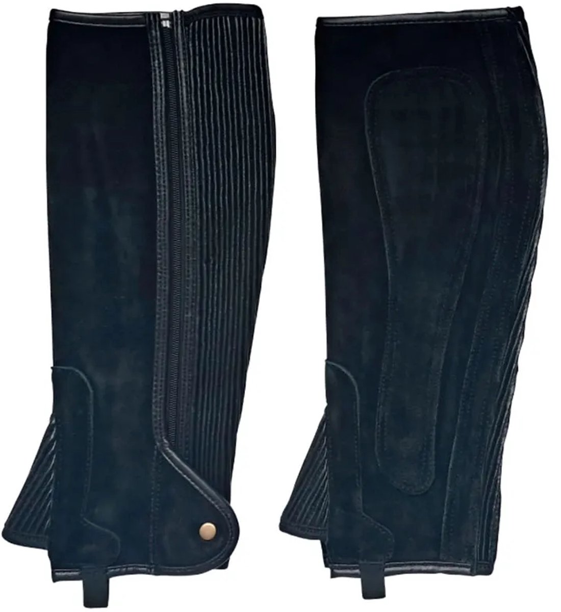 Marjoman Distribucion Suède Halve Chaps Met Rits En Inzetstuk L Zwart