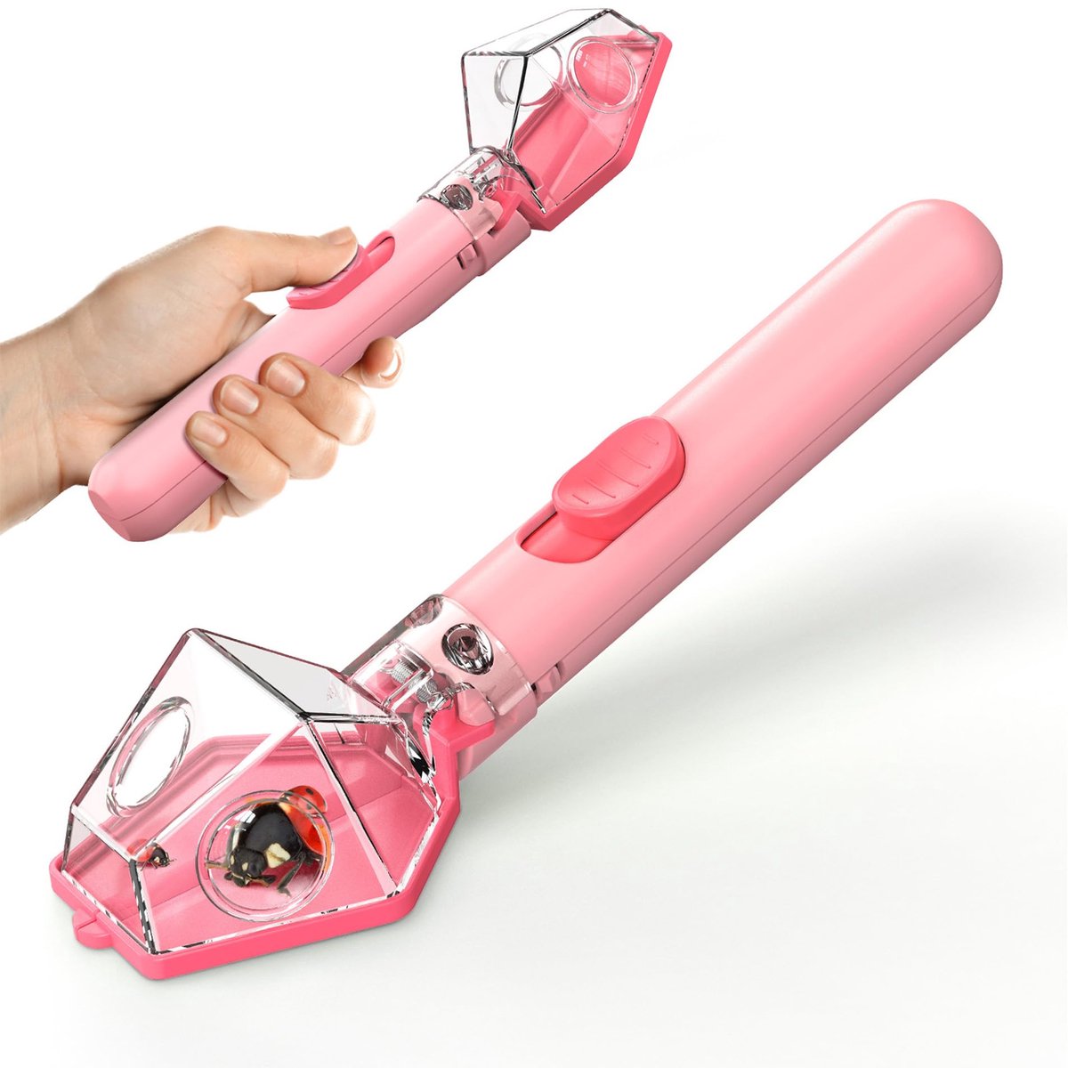Insectenvalset voor kinderen – 6x vergrootglas – STEM-educatief ontdekkingsinstrument – Voor binnen- en buitengebruik-Rose