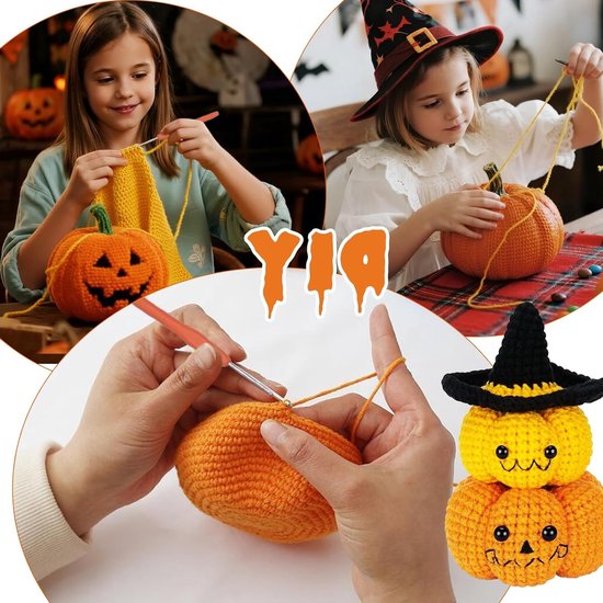 Haakset voor Beginners met Halloween Pompoen Haaknaalden, DIY Cadeau en Handleiding voor Creatieve Projecten — afbeelding 5