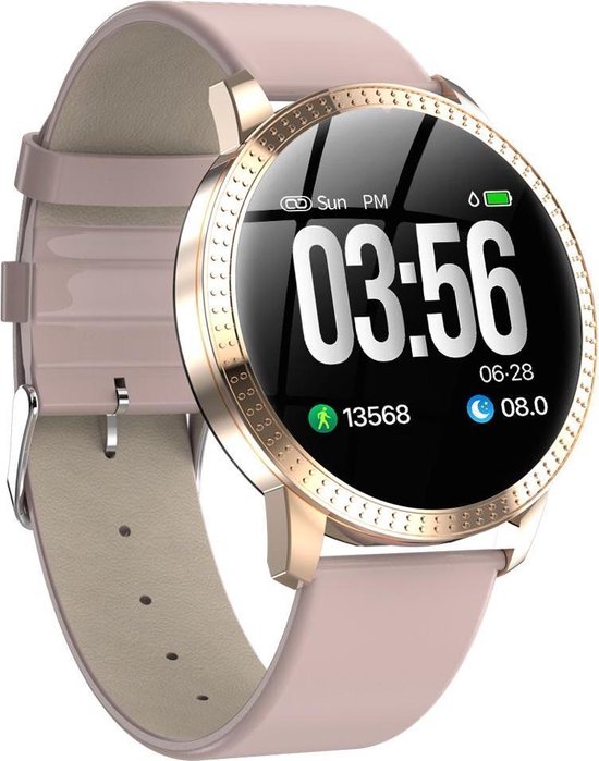 Montre Connectée Femme Or Rose T18 - Samsung - Android - Apple