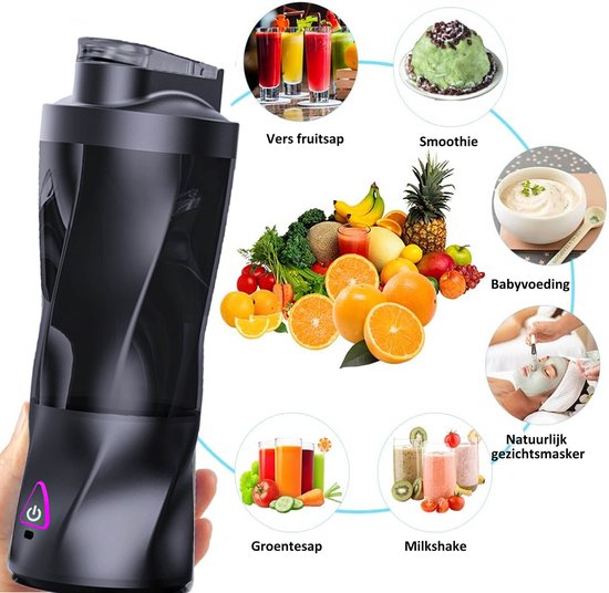 NAXSIR Sapcentrifuge- sapcentrifuges groenten en fruit- Power Blender - 700 ml - 6 Messen - 360W-Premium Tritan blendbekers - USB Oplaadbaar - Voor Smoothies En Sappen van NAXSIR — afbeelding 3