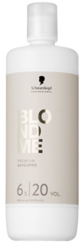 Schwarzkopf BlondMe Premium Developer 6% 20 Vol. witte fles met beige label.
