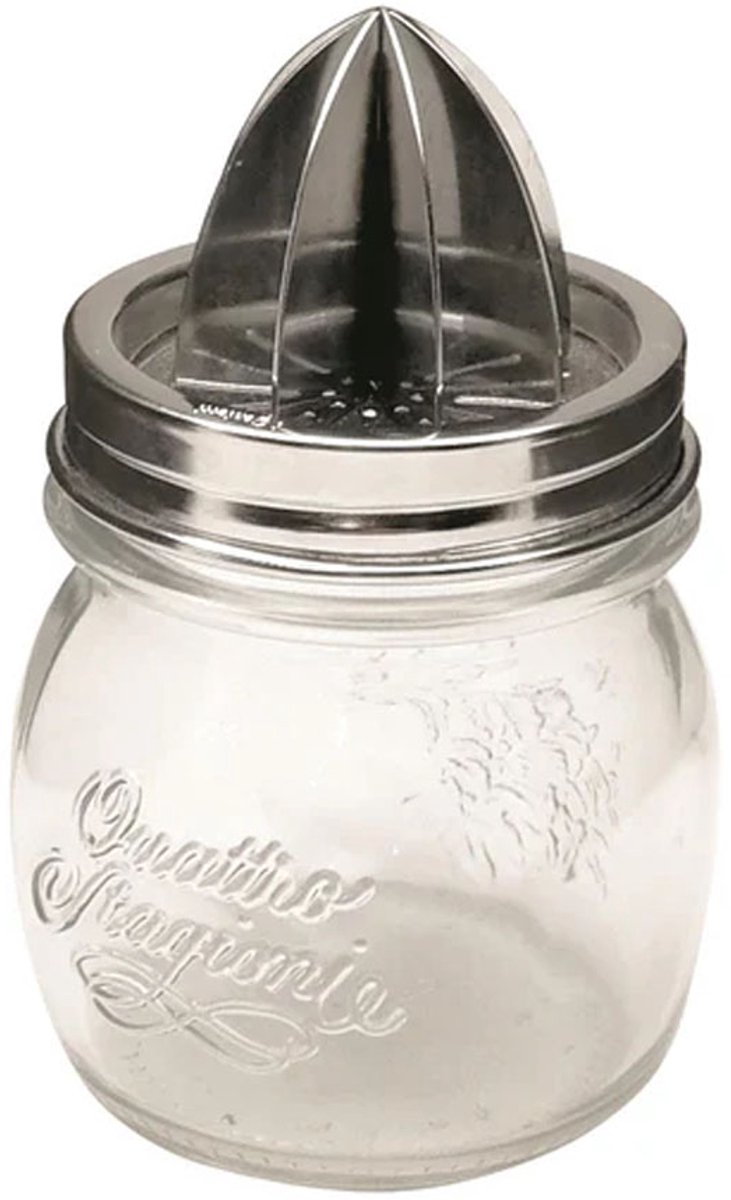 HappyTappi - Citroen/ limoenpers - Roestvrij staal - Met glazen pot - 250 ml -7,5 x 7,5 x 13 cm